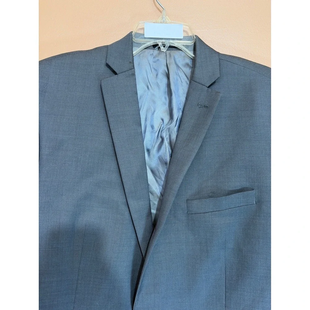 Bar III Mens Slim Fit 100% Wool Blazer Sport Coat Blue Grey 42R Macys